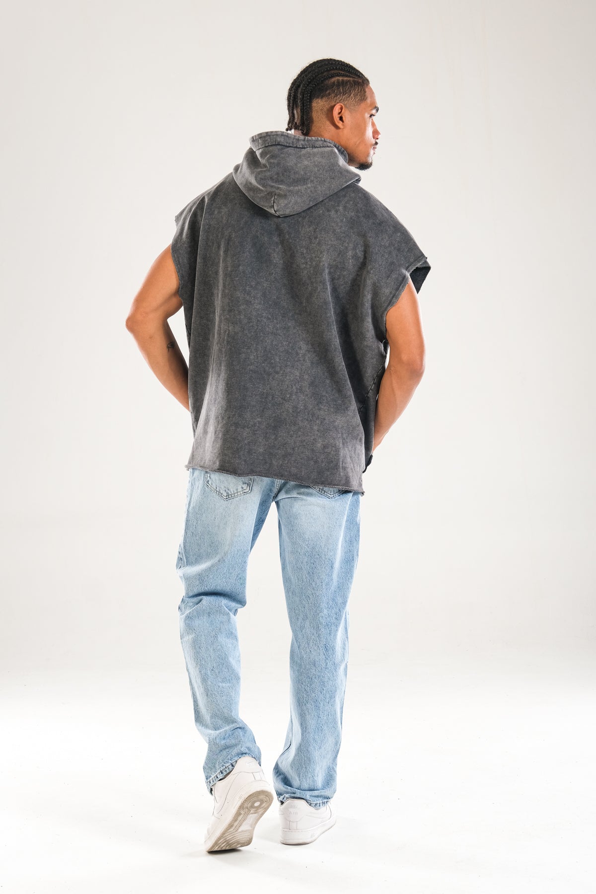 Premium 3 İplik Antrasit Urban Cut Hoodie