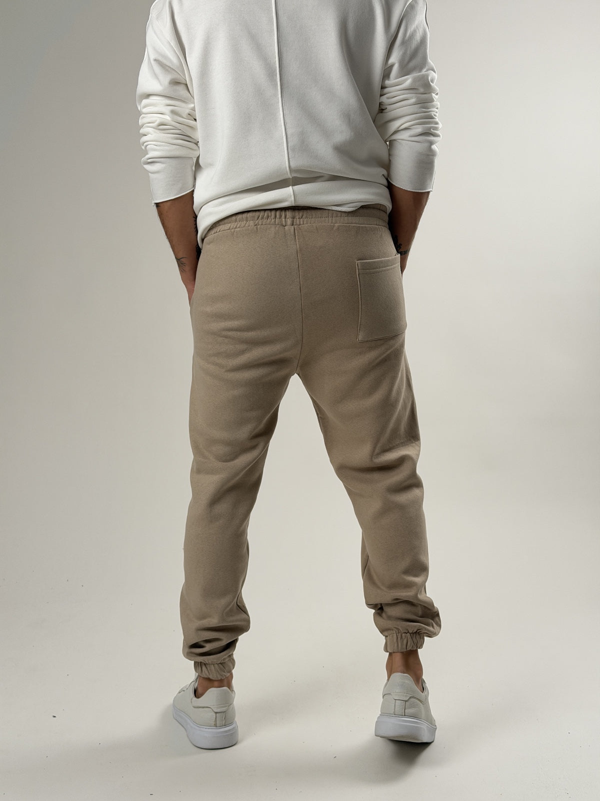 Beige Varsity Jogger Pantolon