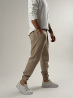 Beige Varsity Jogger Pantolon