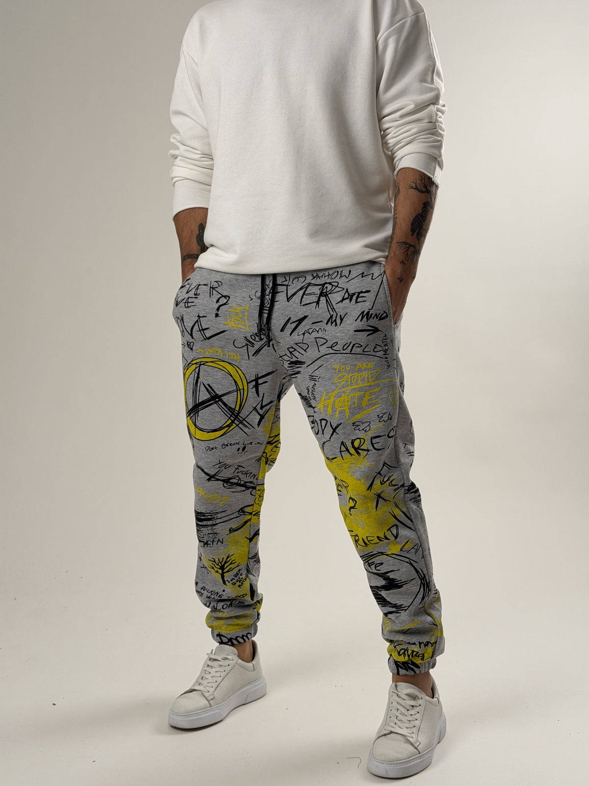 Urban Graffiti Gri Jogger Pantolon