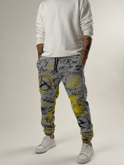 Urban Graffiti Gri Jogger Pantolon