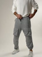 Light Grey Büzgülü Cepli Jogger Pantolon