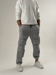 Light Grey Büzgülü Cepli Jogger Pantolon