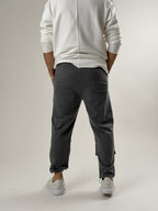 Dark Grey Melange Büzgülü Cepli Jogger Pantolon