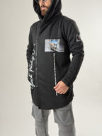 Midnight Skull Siyah Fermuarlı Uzun Sweatshirt