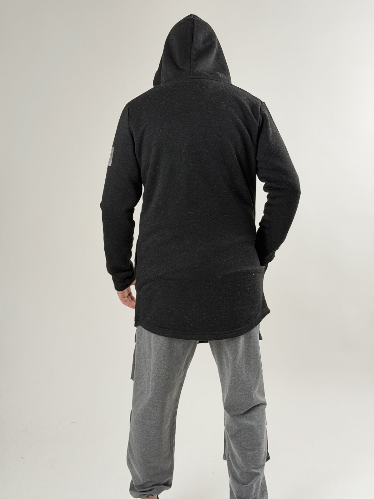 Midnight Skull Siyah Fermuarlı Uzun Sweatshirt