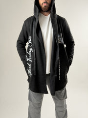 Midnight Skull Siyah Fermuarlı Uzun Sweatshirt