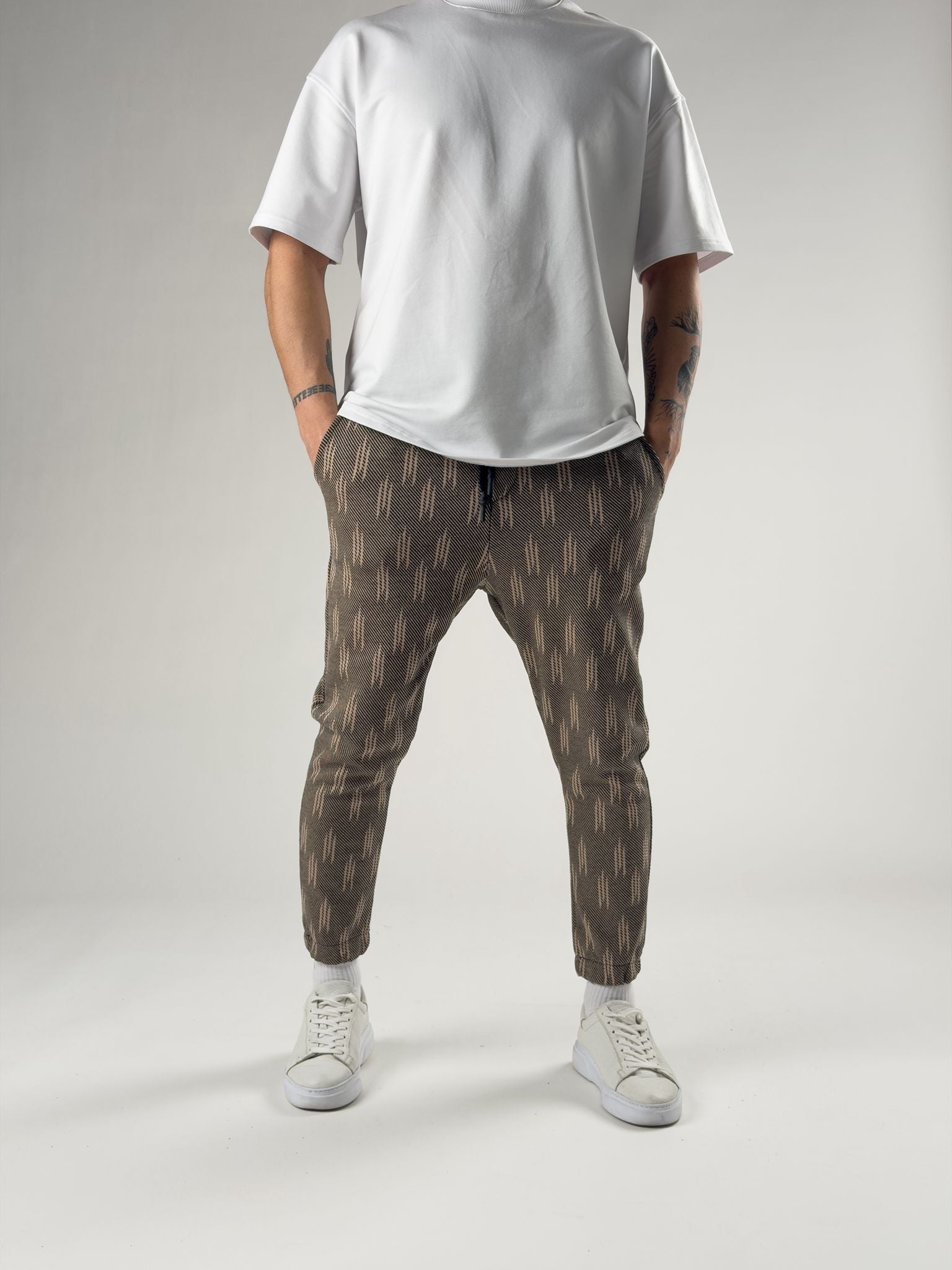 Geo Pattern Havuç Kesim Pantolon