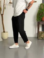 Zen Comfort Siyah Pileli Boyfriend Pantolon