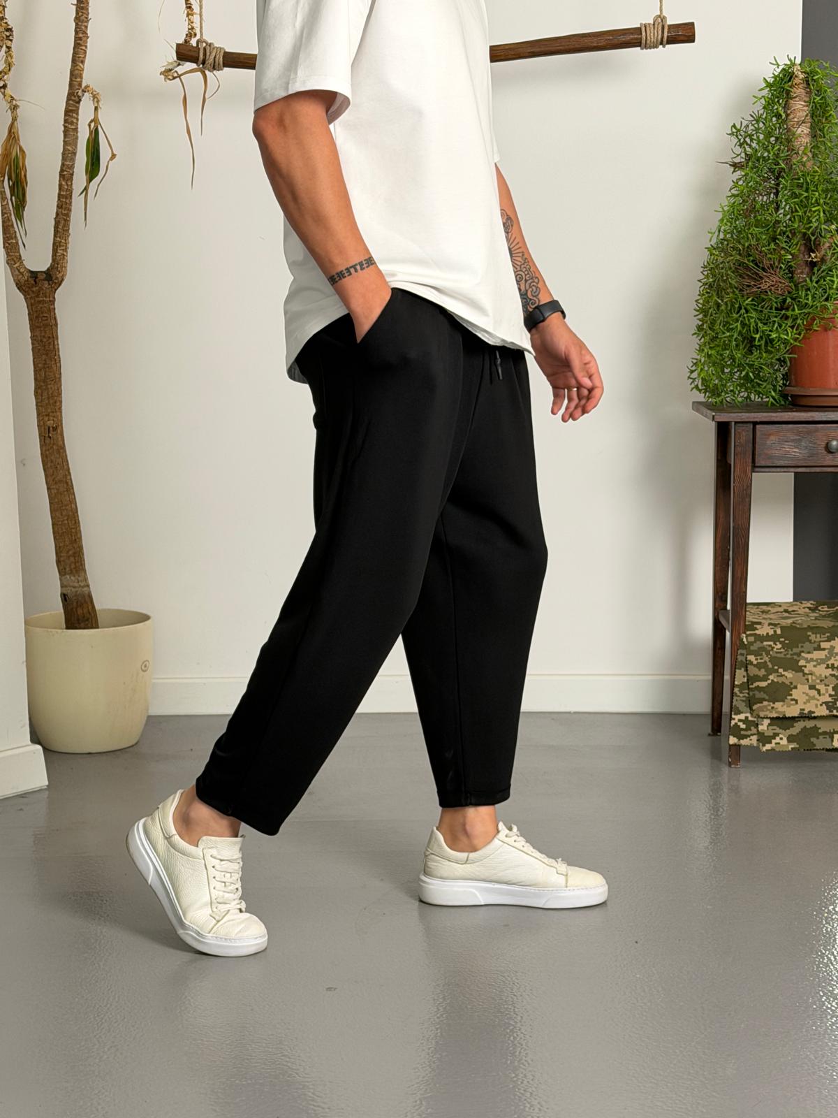 Zen Comfort Siyah Pileli Boyfriend Pantolon