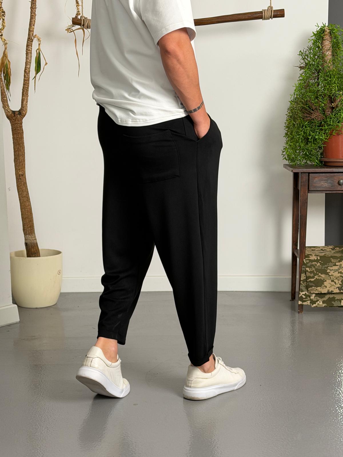 Zen Comfort Siyah Pileli Boyfriend Pantolon