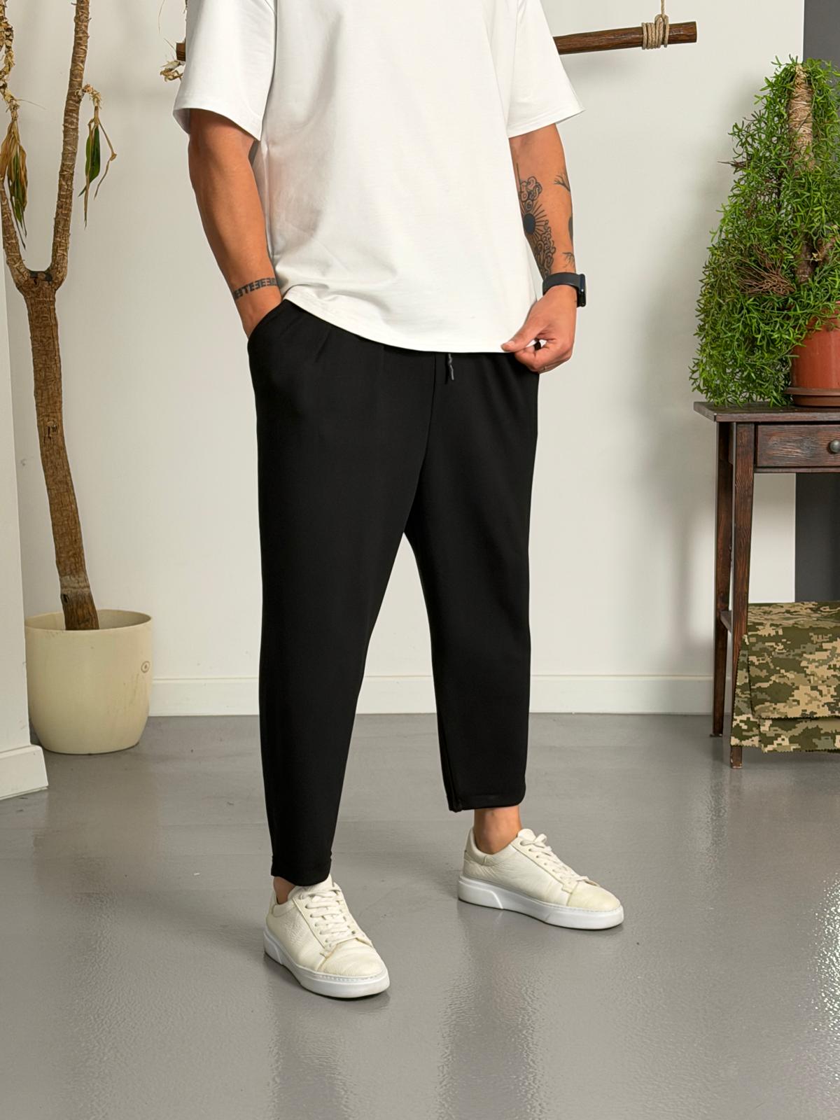 Zen Comfort Siyah Pileli Boyfriend Pantolon