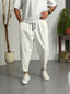 Zen Comfort Beyaz Pileli Boyfriend Pantolon