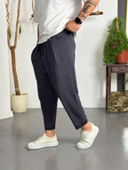 Zen Comfort Füme Pileli Boyfriend Pantolon