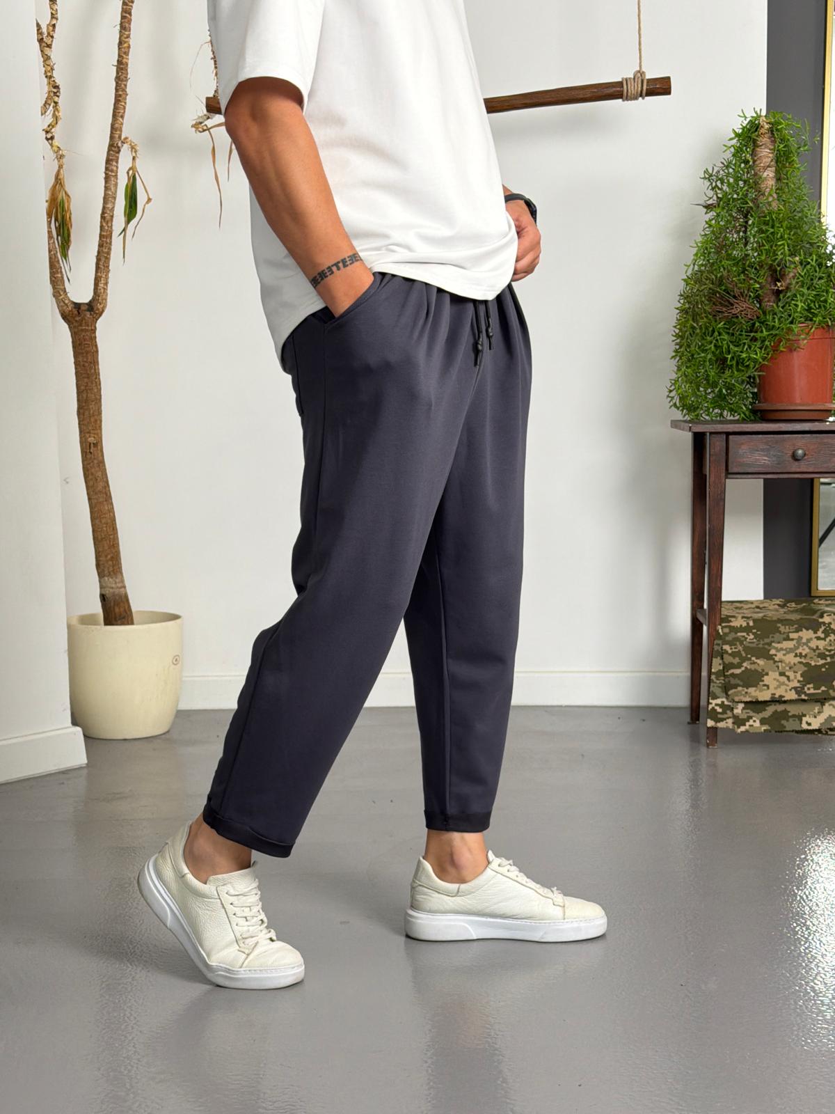 Zen Comfort Füme Pileli Boyfriend Pantolon