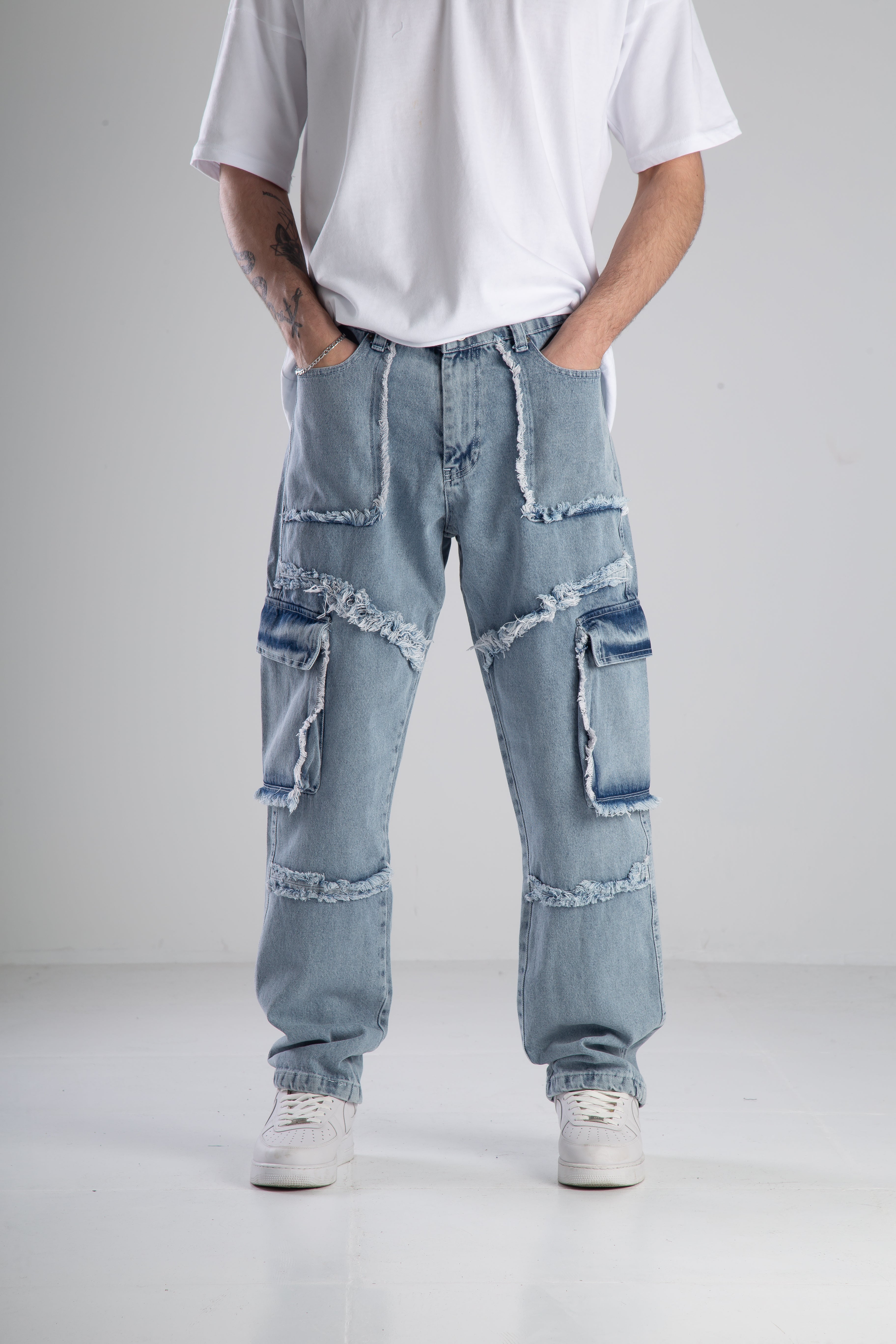 Premium Quality Blue Baggy Pantolon Ürün ana görseli