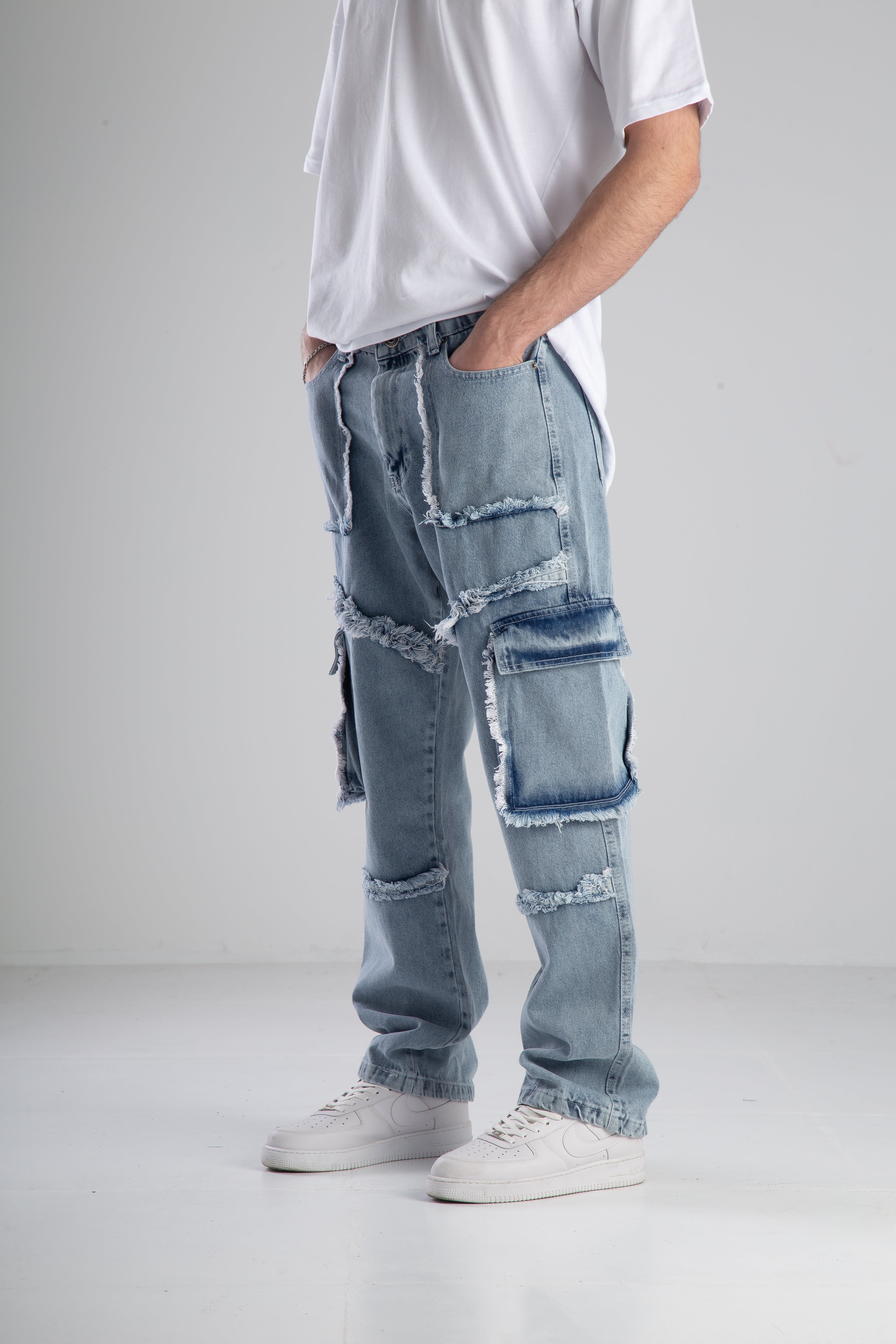 Premium Quality Blue Baggy Pantolon Ürün ikincil görseli