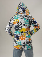 Graffiti Fermuarlı Uzun Sweatshirt