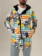 Graffiti Fermuarlı Uzun Sweatshirt