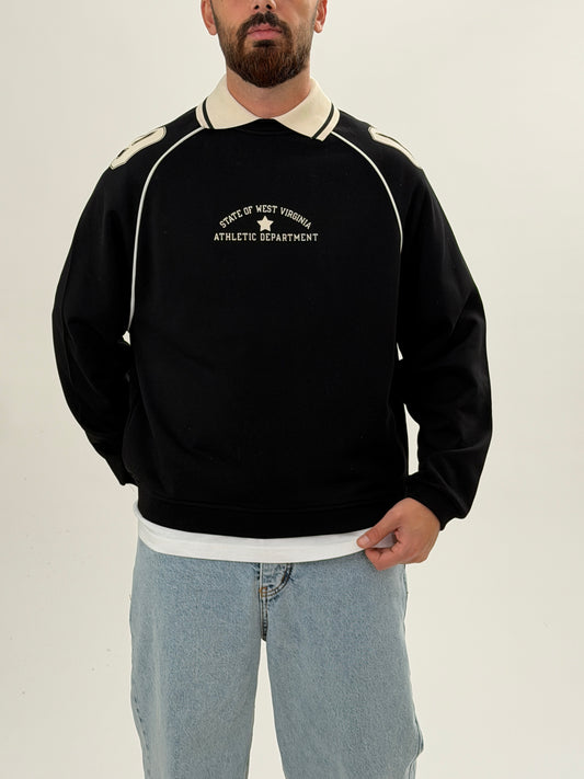 Retro Athletic Siyah Sweatshirt