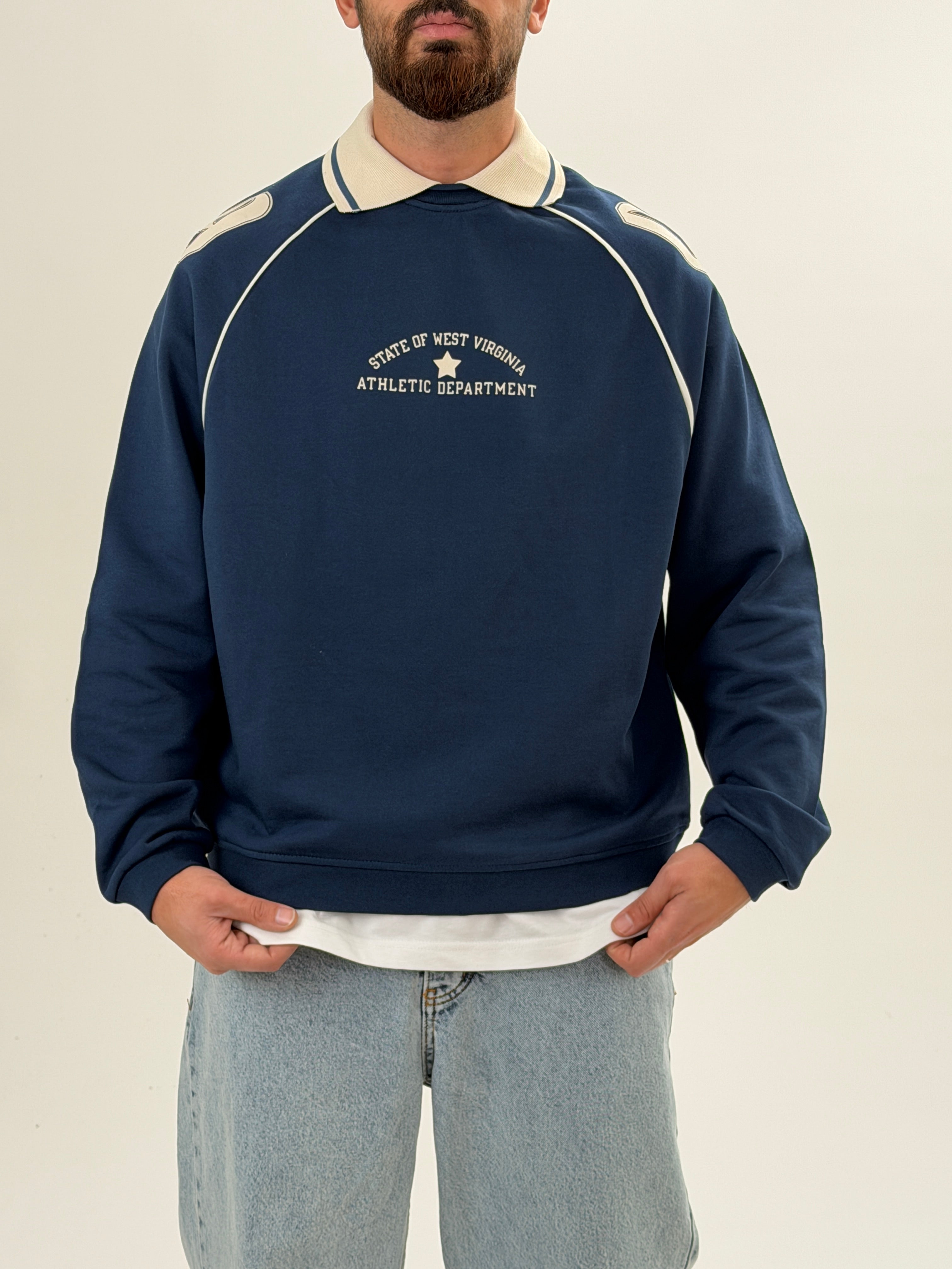 Retro Athletic Lacivert Sweatshirt Ürün ikincil görseli
