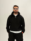 Siyah Fermuarlı Hoodie