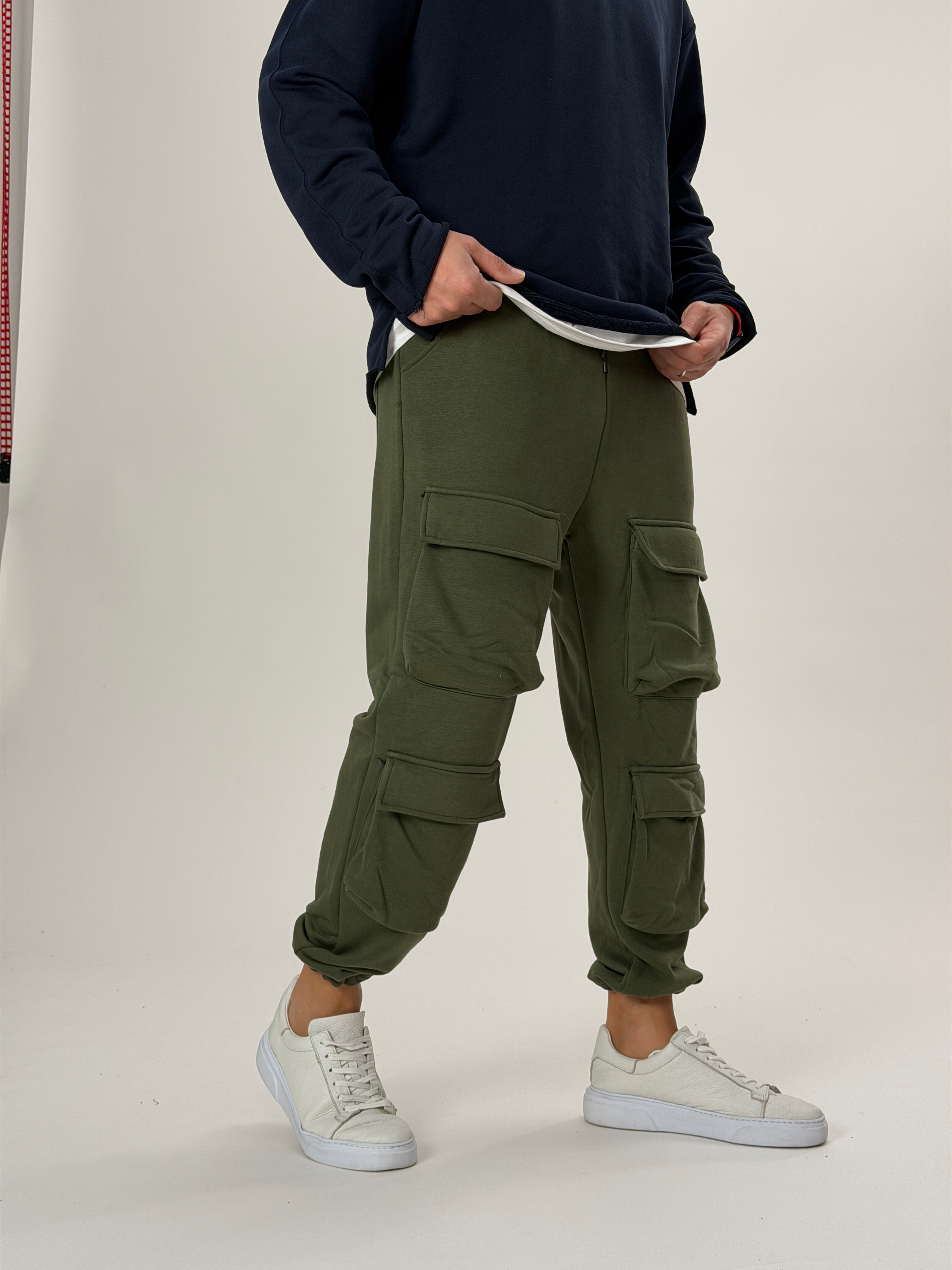 Haki Cepli Jogger Pantolon Ürün ana görseli