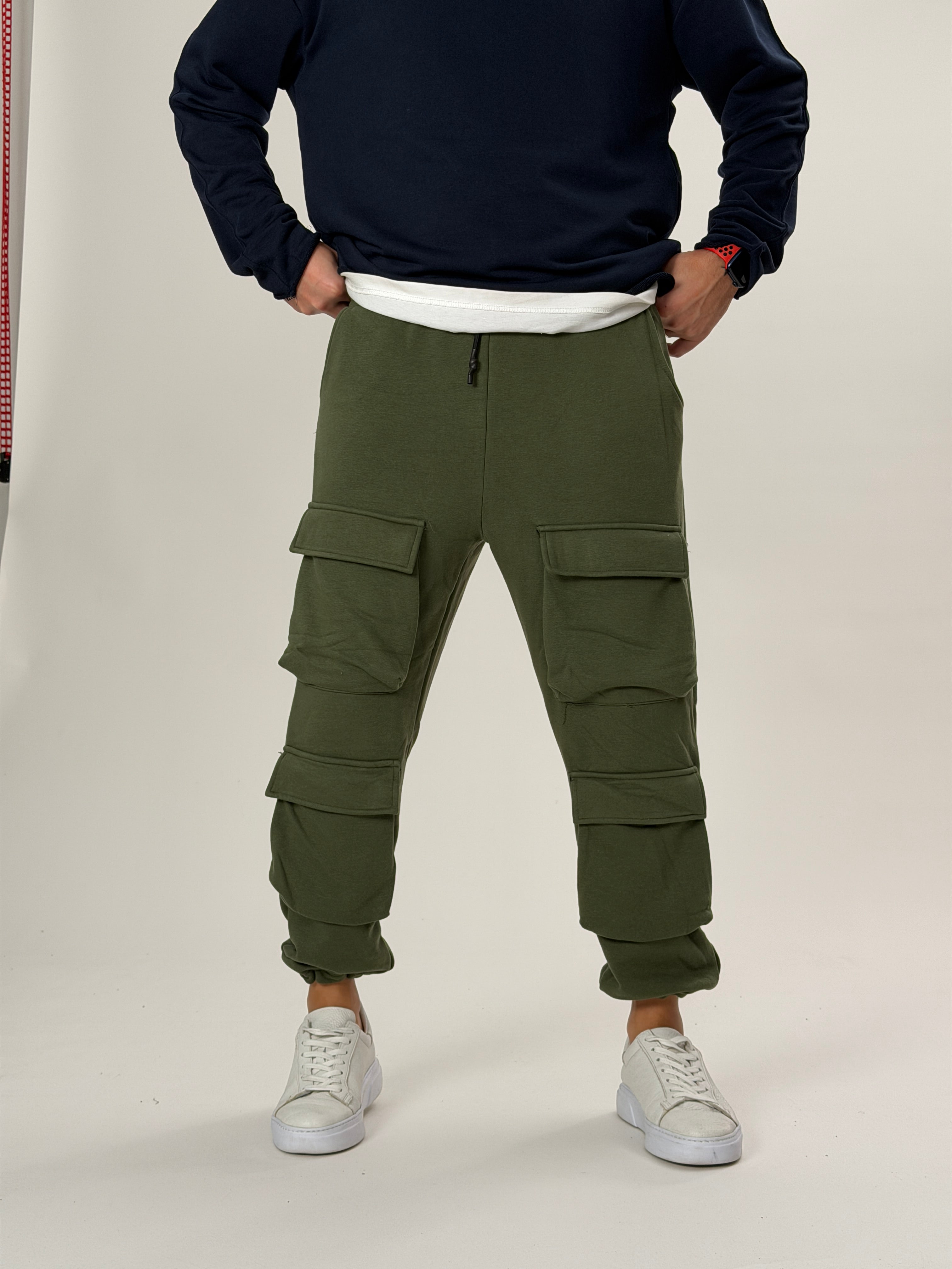 Haki Cepli Jogger Pantolon Ürün ikincil görseli