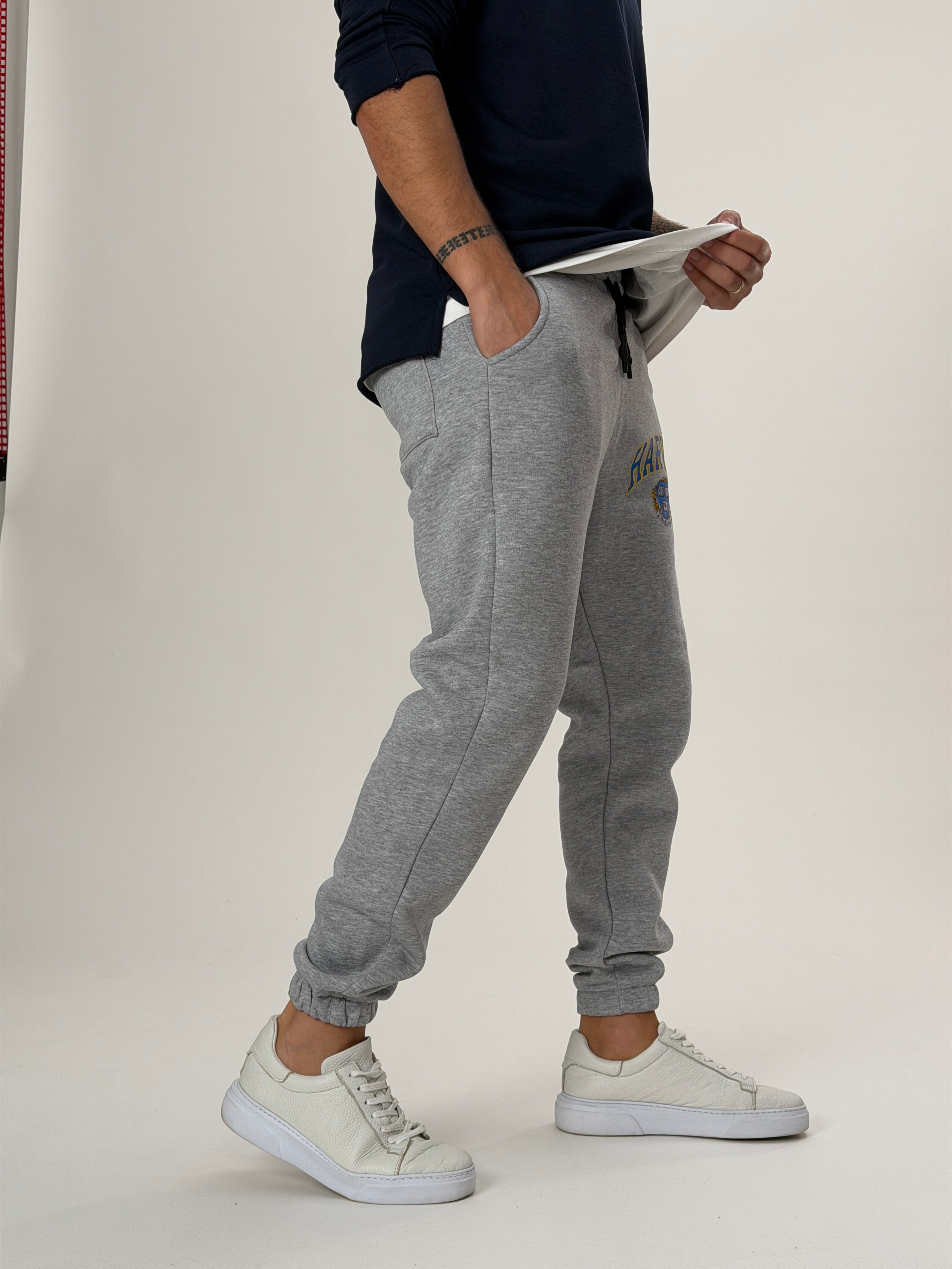 College Gri Jogger Pantolon