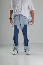 Premium Kalite İki Renk Patchwork Baggy Pantolon