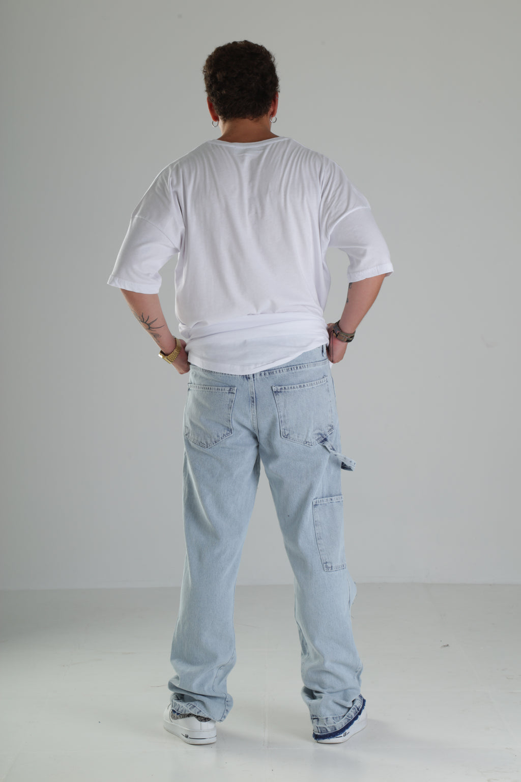 Premium Kalite İki Renk Patchwork Baggy Pantolon