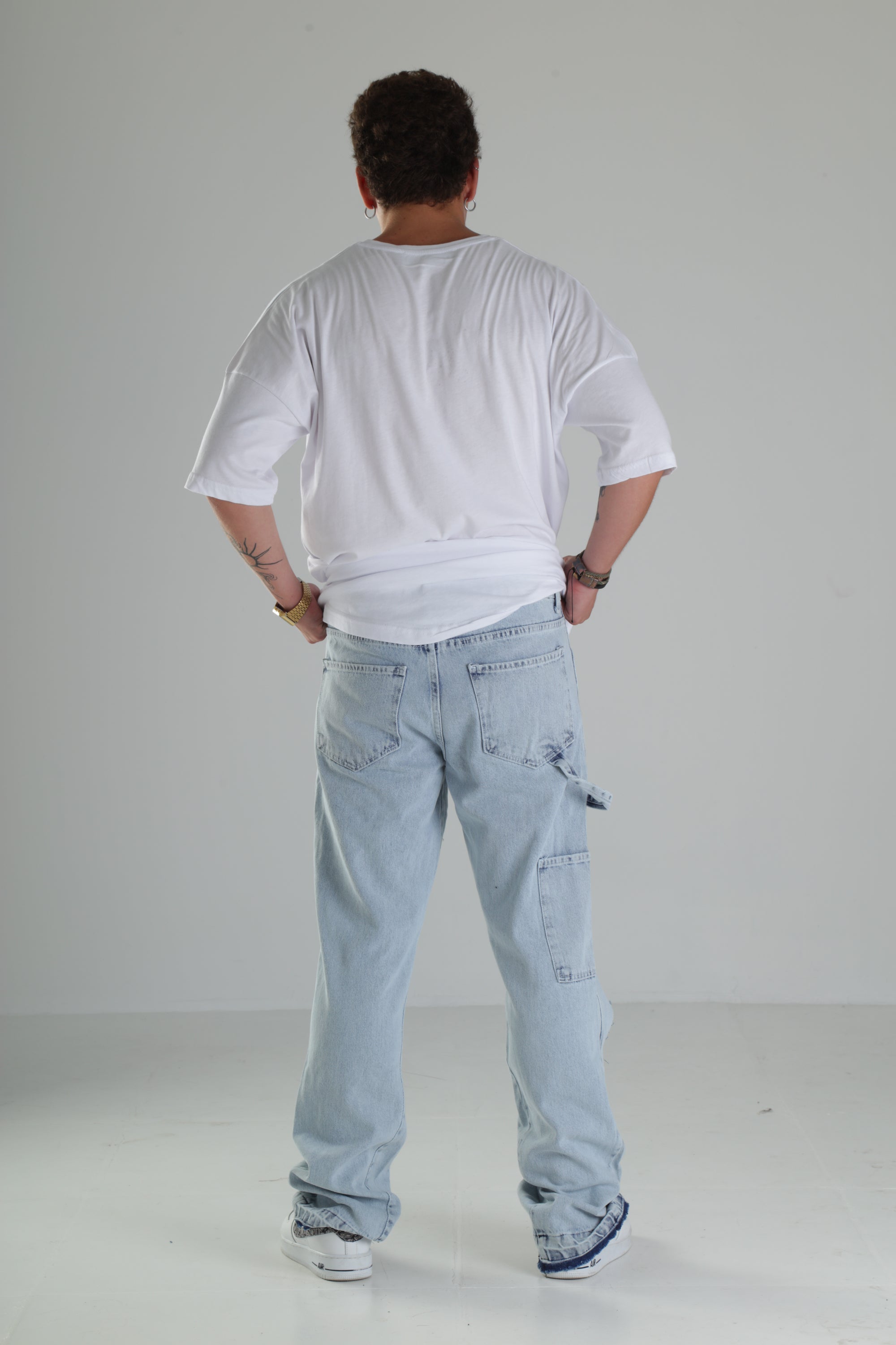 Premium Kalite İki Renk Patchwork Baggy Pantolon