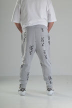 Gri Siyah Desenli Rahat Kesim Pantolon - Premium