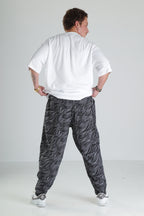 Wave Desen Baggy Pantolon – Siyah