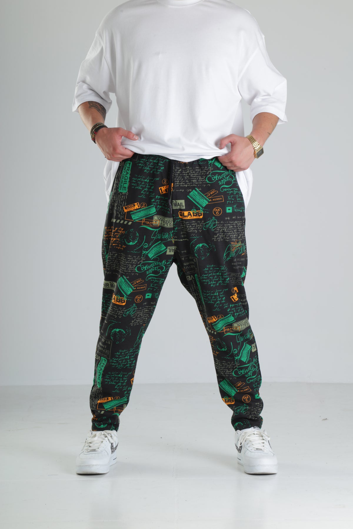 Graffiti Print Jogger Pantolon