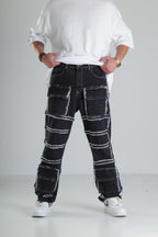 Siyah Yırtık Detaylı Baggy Jean Pantolon