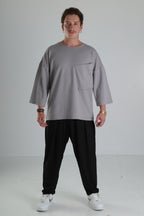 Oversize Cepli T-Shirt - Gri