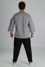 Oversize Cepli T-Shirt - Gri