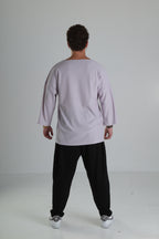 Oversize Basic T-Shirt - Açık Lila