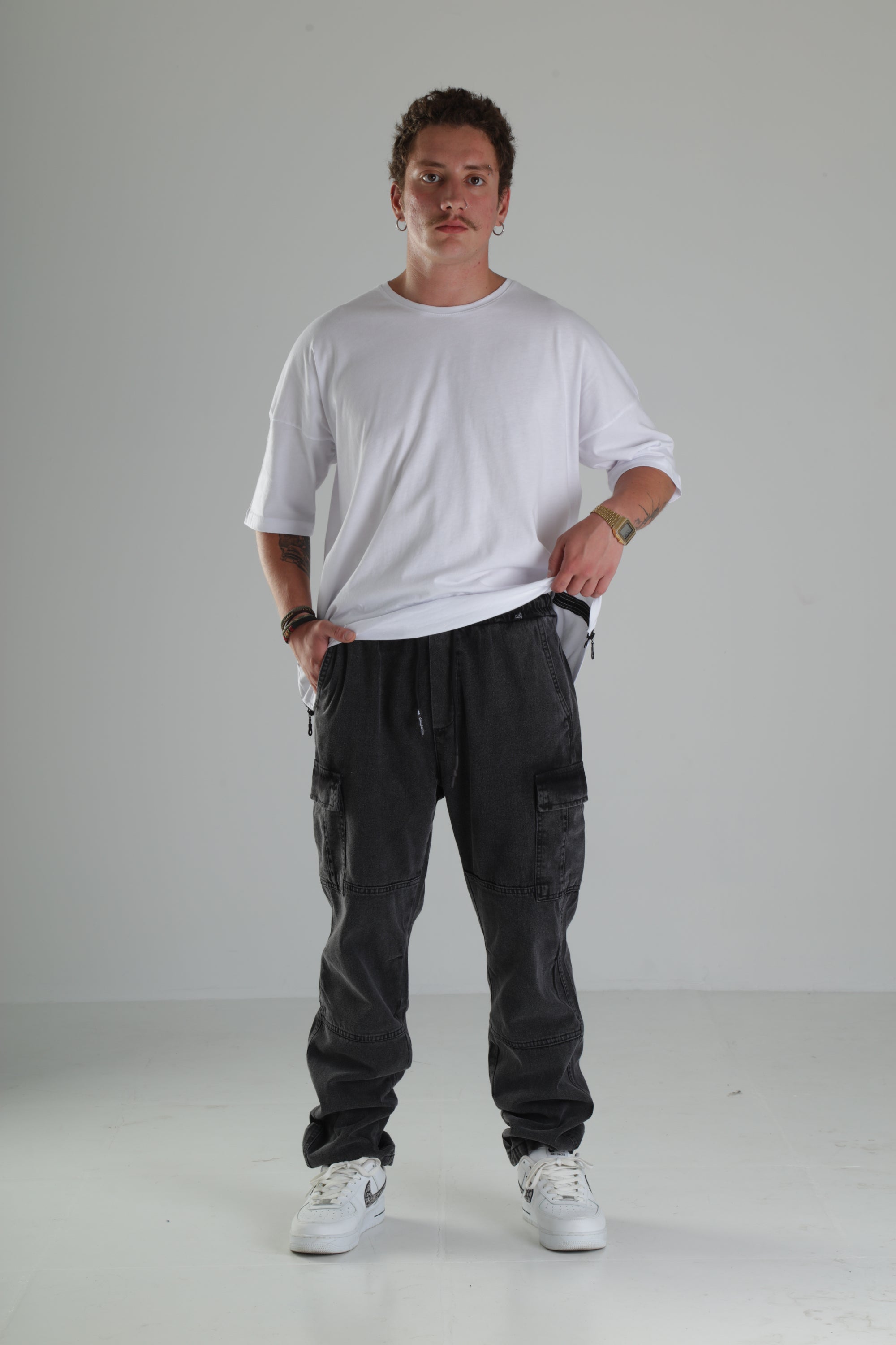 Premium Siyah Kargo Pantolon