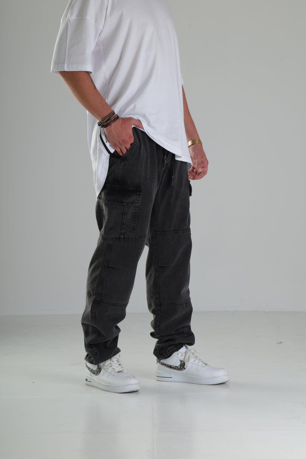 Premium Siyah Kargo Pantolon