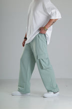 Mint Yeşili Relax Fit Cepli Kargo Pantolon