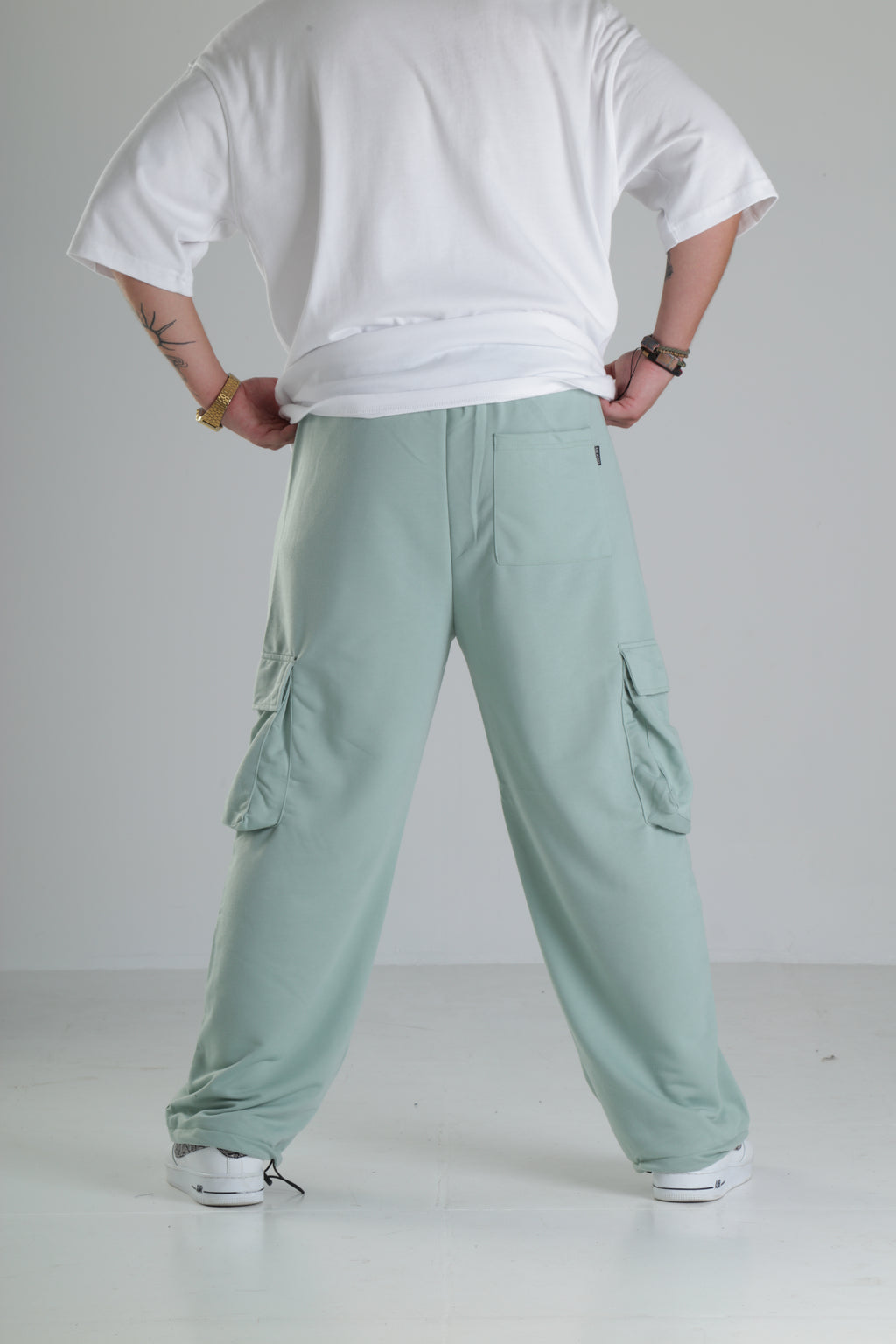 Mint Yeşili Relax Fit Cepli Kargo Pantolon