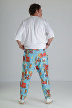 Tropikal Desenli Baggy Pantolon