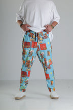Tropikal Desenli Baggy Pantolon