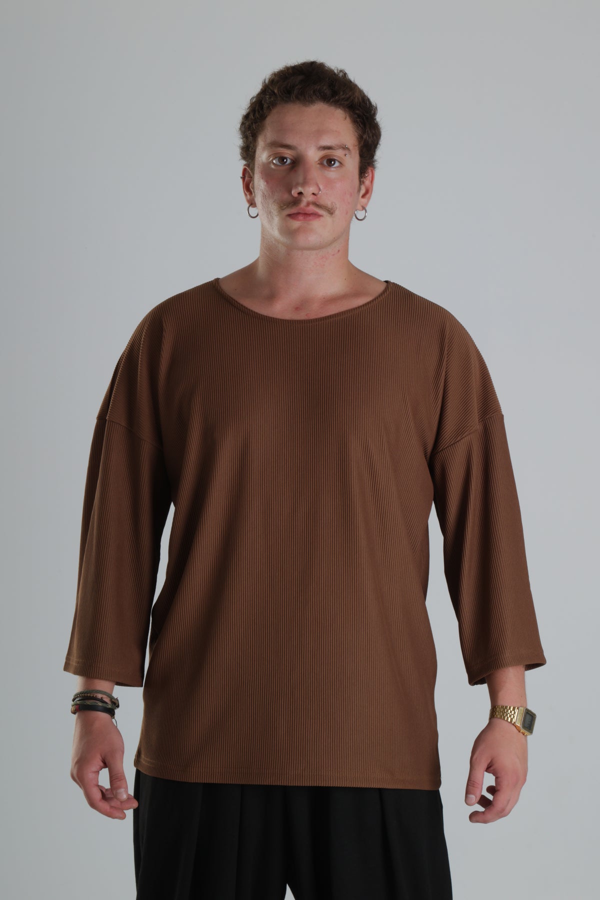 Ribana Oversize T-Shirt - Kahverengi