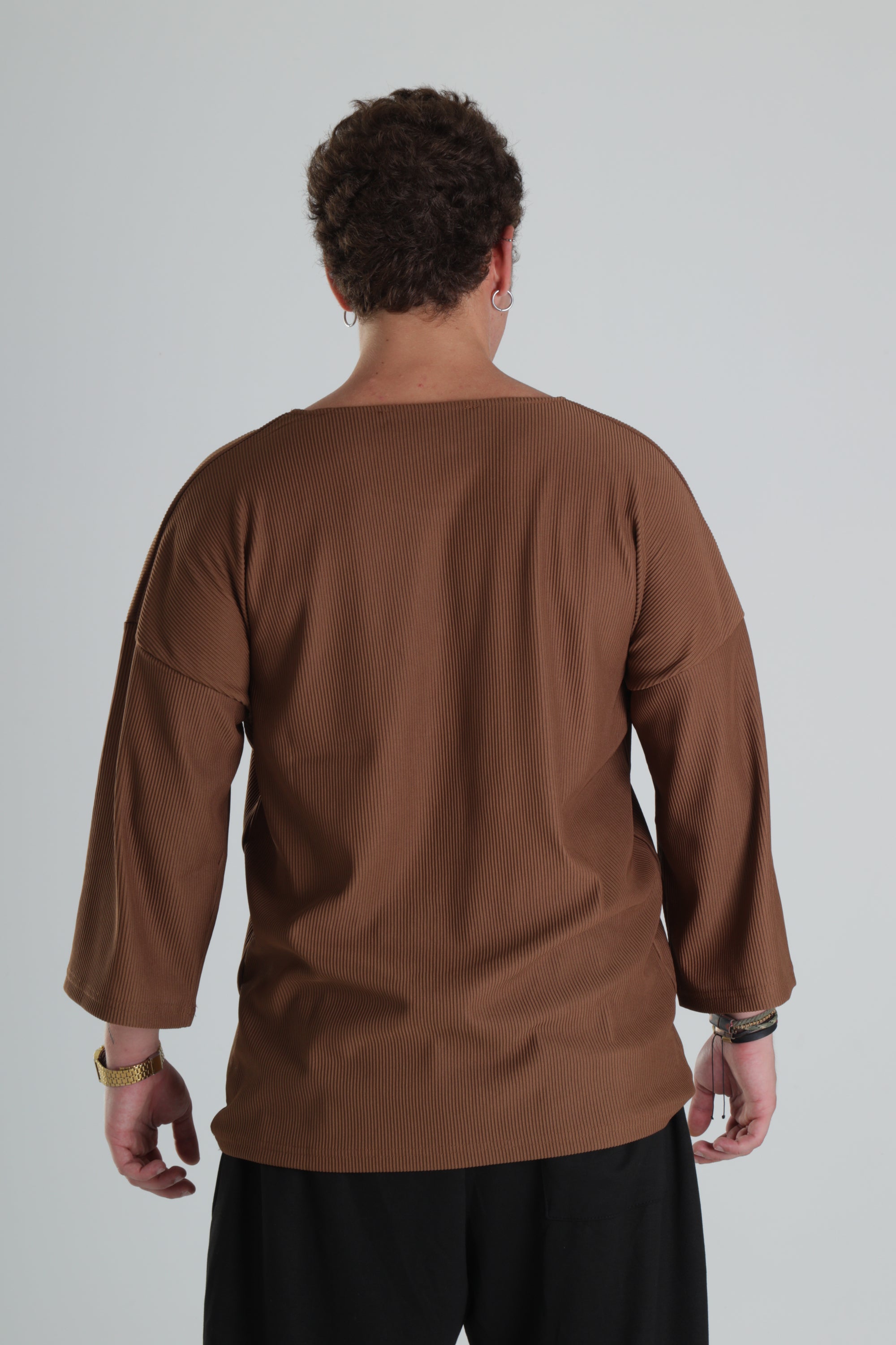 Ribana Oversize T-Shirt - Kahverengi