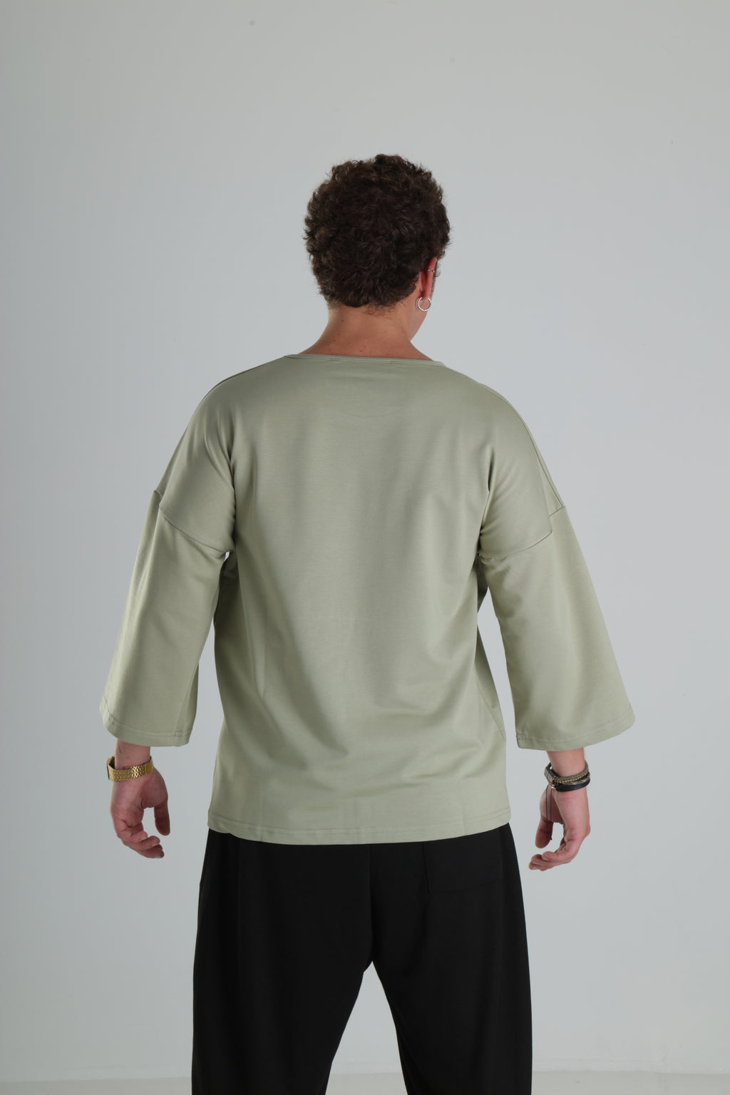 Oversize Cep Detaylı T-Shirt - Açık Haki