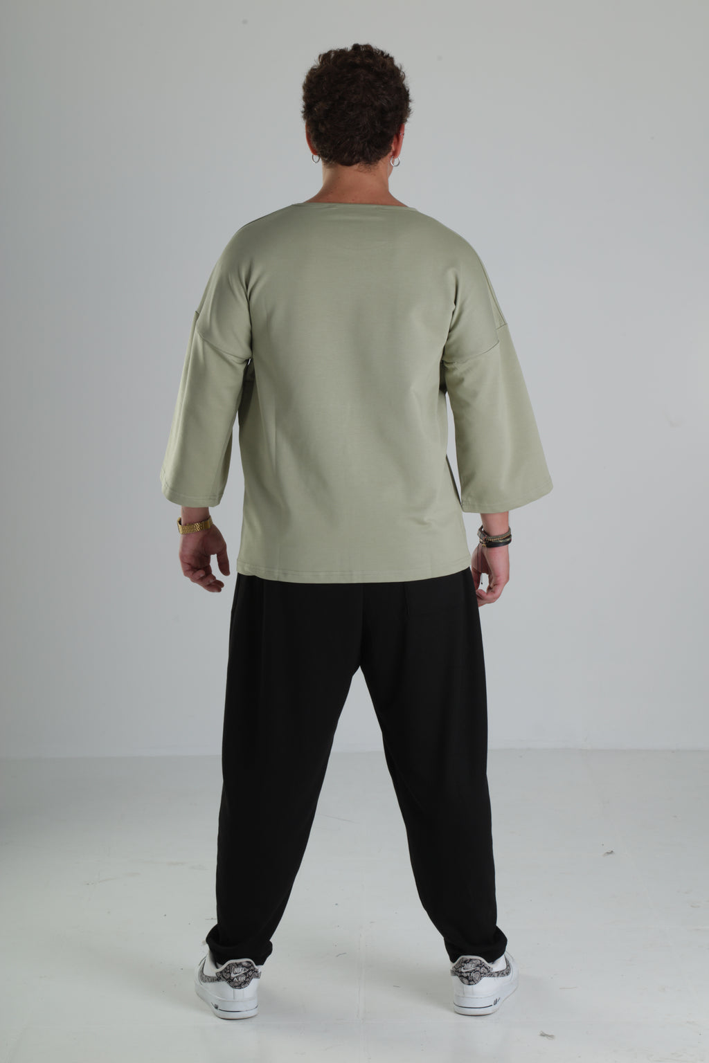 Oversize Cep Detaylı T-Shirt - Açık Haki