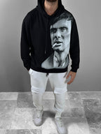 Üç İplik Siyah Thomas Hoodie